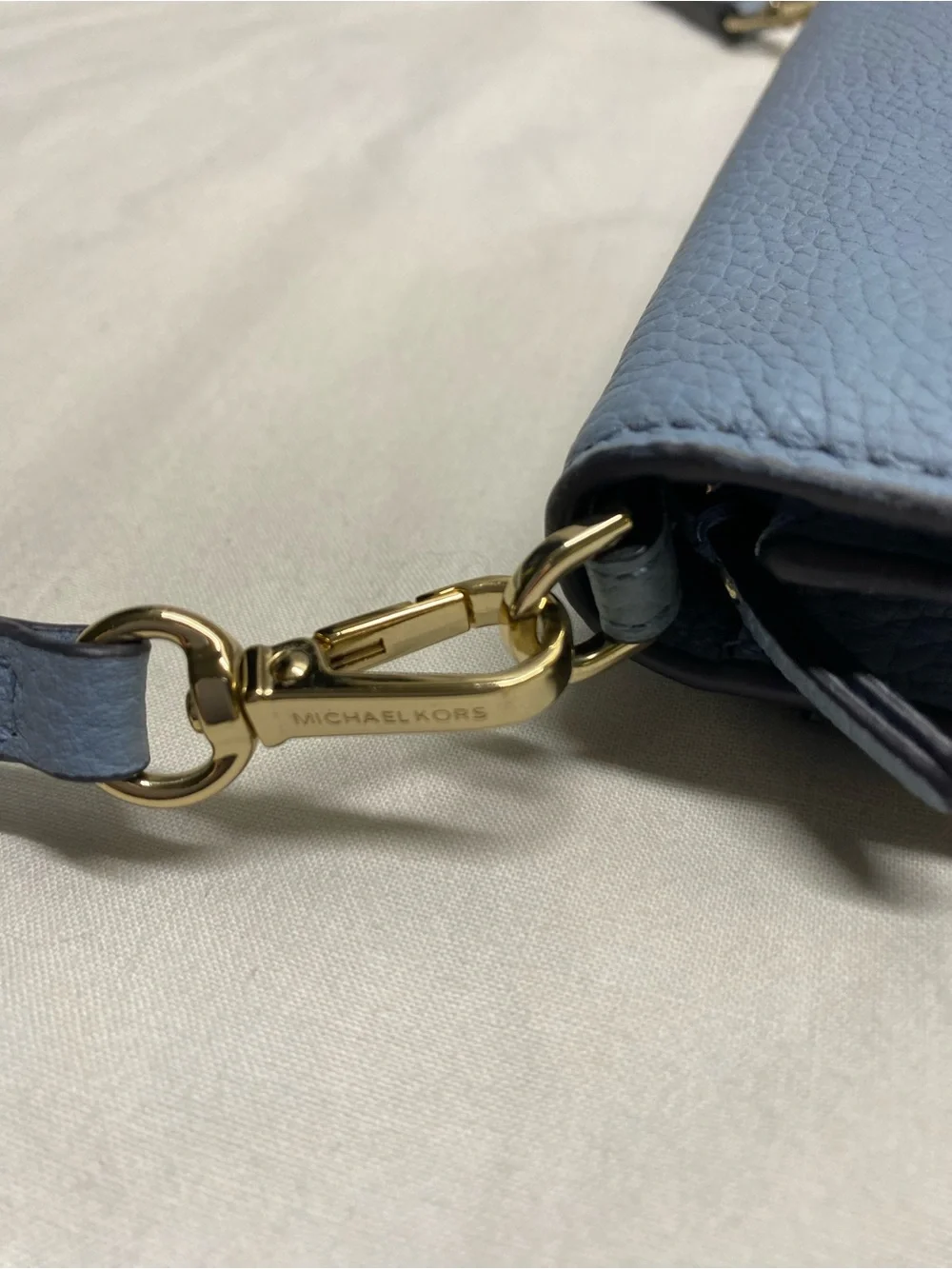MK Mott Convertible Leather Wallet Crossbody Clutch - Chambray Blue
